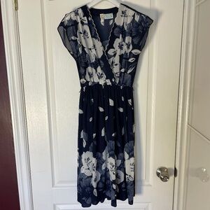 Cute Vtg Sheer Floral Day Dress